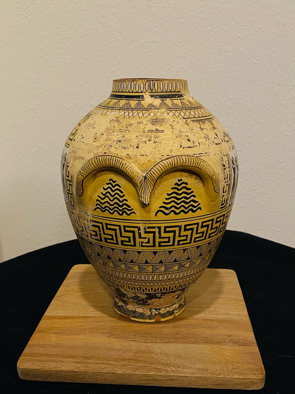 Handcrafted Yellow Greek-Style Decorative Vase